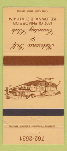 Matchbook Cover - Kelowna Golf Country Club BC 30 Strike