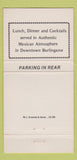Matchbook Cover - La Pinata Mexican Burlingame CA 30 Strike