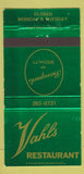 Matchbook Cover - Vahl's Restaurant Alviso CA 30 Strike