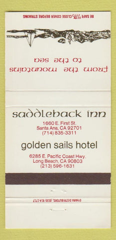 Matchbook Cover - Saddleback Inn Santa Ana CA Long Beach 30 Strike