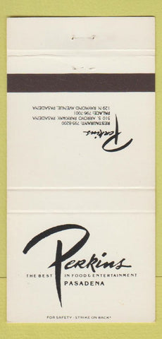 Matchbook Cover - Perkins Restaurant Pasadena CA 30 Strike