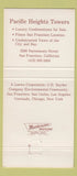 Matchbook Cover - Pacific Heights Towers San Francisco CA 30 Strike