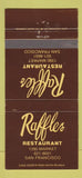 Matchbook Cover - Raffles Restaurant San Francisco CA 30 Strike