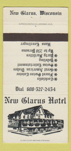 Matchbook Cover - New Glarus Hotel WI 30 Strike