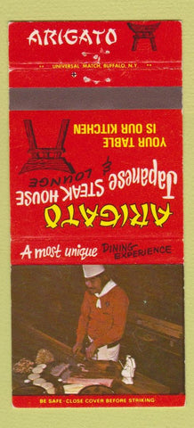Matchbook Cover - Arigato Japanese Steak Rochester Buffalo NY 30 Strike