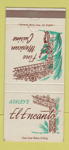 Matchbook Cover - Ashley's El Encanto Mexican Long Beach CA 30 Strike