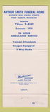 Matchbook Cover - Arthur Smith Funeral Home Port Huron MI 30 Strike