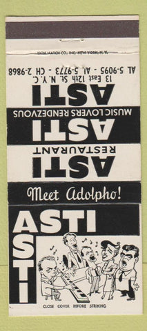 Matchbook Cover - Asti Restaurant New York City 30 Strike