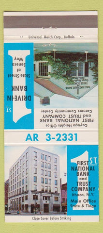 Matchbook Cover - 1st National Bank Trust Ithaca NY 30 Strike