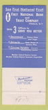 Matchbook Cover - 1st National Bank Trust Ithaca NY 30 Strike