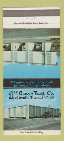 Matchbook Cover - 1st Bank Trust South Miami FL 30 Strike