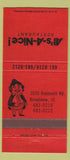 Matchbook Cover - At's A Nice Restaurant Broadview IL 30 Strike
