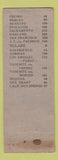 Matchbook Cover - 202 Cafe low phone # Tulare CA WORN