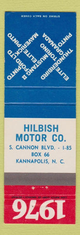 Matchbook Cover - 1976 Ford Kannapolis NC Hilbish