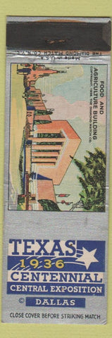 Matchbook Cover - 1936 Texas Centennial Expo Dallas TX WEAR