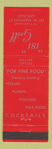 Matchbook Cover - 181 Grill Chicago IL