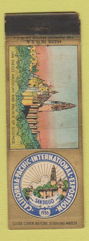 Matchbook Cover - 1936 California Expo San Diego CA WORN