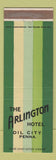 Matchbook Cover - Arlington Hotel Oil City PA