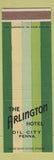 Matchbook Cover - Arlington Hotel Oil City PA