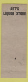 Matchbook Cover - Art's Liquor Store Milford CT pinup
