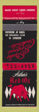 Matchbook Cover - Arthur's Red Ox Menasha WI