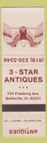 Matchbook Cover - 3 Star Antiques Belleville IL