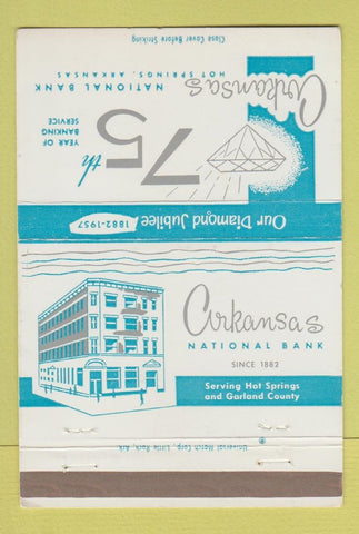 Matchbook Cover - Arkansas National Bank Hot Springs AR 40 Strike
