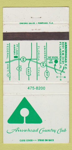 Matchbook Cover - Arrowhead Country Club Fort Lauderdale FL WEAR 30 Strike
