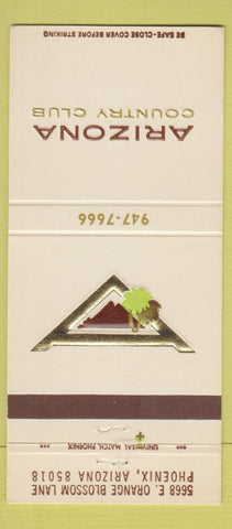 Matchbook Cover - Arizona Country Club Phoenix AZ 30 Strike