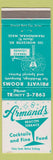 Matchbook Cover - Armand's Restaurant Framingham MA