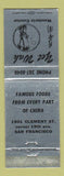 Matchbook Cover - Yet Wah Chinese San Francisco CA WEAR