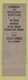 Matchbook Cover - Atlas Lumber Detroit MI