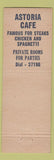 Matchbook Cover - Astoria Cafe Warren OH