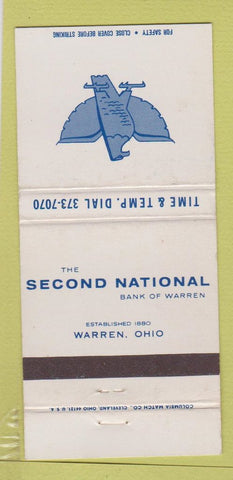 Matchbook Cover - 2nd National Bank Warren OH WEAR 30 Strike