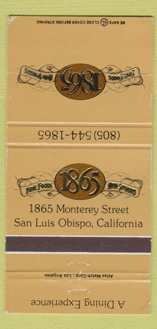 Matchbook Cover - 1965 Restaurant San Luis Obispo CA 30 Strike