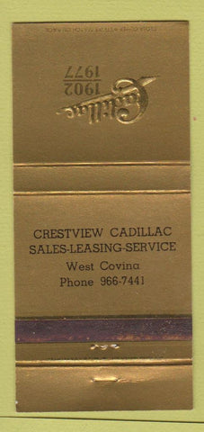 Matchbook Cover - 1977 Cadillac Crestview West Covina CA 30 Strike