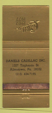 Matchbook Cover - 1977 Cadillac Daniels Allentown PA WEAR 30 Strike