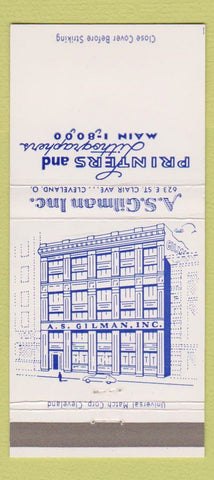 Matchbook Cover - AS Gilman Printers Lithographers Cleveland OH 30 Strike