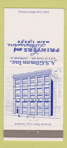 Matchbook Cover - AS Gilman Printers Lithographers Cleveland OH 30 Strike