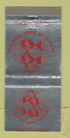 Matchbook Cover - 25 Anos De Bons Servicos Lions WORN 30 Strike