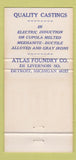 Matchbook Cover - Atlas Foundry Detroit MI WORN 30 Strike