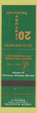 Matchbook Cover - 20th Century Restaurant Elmhurst IL