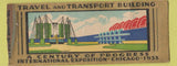 Matchbook Cover - 1933 Chicago World's Fair Travel Transport WORN BOBTAIL