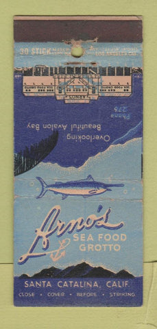 Matchbook Cover - Arno's Seafood Santa Catalina Island CA WEAR 30 Stick