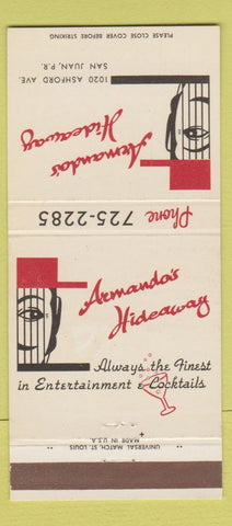 Matchbook Cover - Armando's Hideaway San Juan Puerto Rico 30 Strike