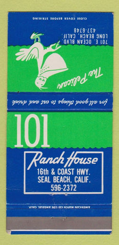 Matchbook Cover - 101 Ranch House Pelican Long Beach Seal CA 30 Strike