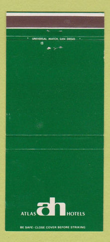 Matchbook Cover - Atlas Hotels San Diego Van Nuys CA Scottsdale AZ 30 Strike