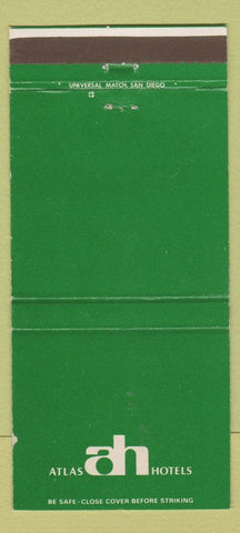 Matchbook Cover - Atlas Hotels San Diego CA Van Nuys Scottsdale 30 Strike