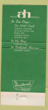 Matchbook Cover - Atlas Hotels San Diego CA Van Nuys Scottsdale 30 Strike