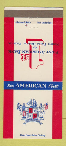 Matchbook Cover - 1st American Bank North Palm Beach FL 30 Strike